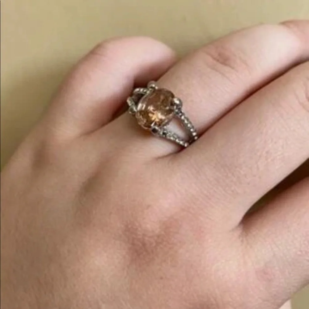 💋 Morganite faux diamond oval ring